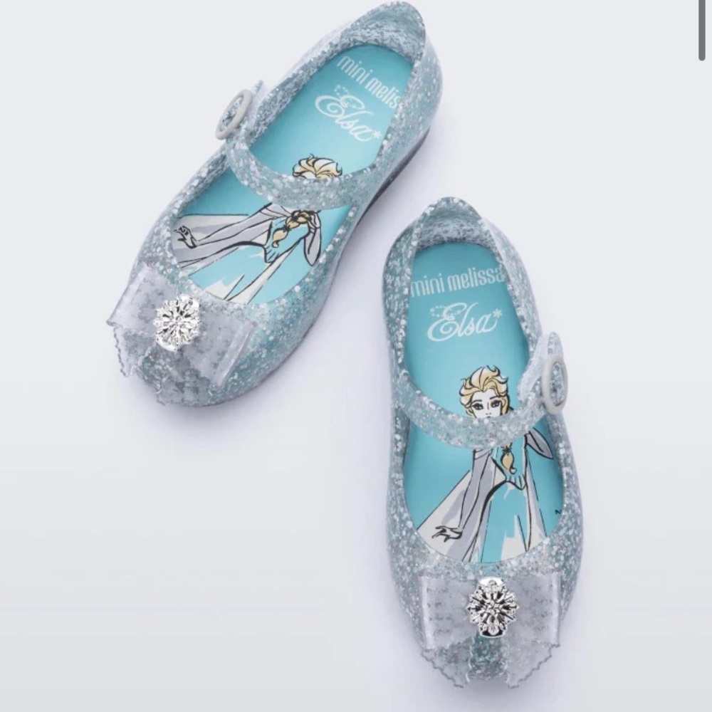 Mini Melissa Disney’s Frozen Elsa Toddler 9 Jelly Flats BRAND NEW